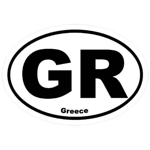 Αυτοκόλλητο Σήμα "GR" Απλό Οβάλ Λευκό Με Μαύρο 17x11cm 1Τμχ 24717