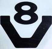 ΑΥΤΟΚΟΛΛΗΤΟ - V 8 black 11x10cm sticker-V8143