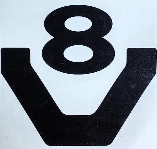 ΑΥΤΟΚΟΛΛΗΤΟ - V 8 black 11x10cm sticker-V8143