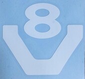 ΑΥΤΟΚΟΛΛΗΤΟ - V 8 λευκο 11x10cm sticker-V8143w