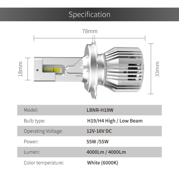ΛΑΜΠΕΣ ΠΟΡΕΙΑΣ LED H4 24V χωρις ψυκτρα KP0164