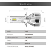 ΛΑΜΠΑ ΠΟΡΕΙΑΣ LED 12-24V H7 2τεμ. λευκο φως KP0132