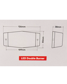 ΔΙΛΑΜΠΟ LED πορτοκαλι, κρυσταλλο κοκκινο φως- Double Burner 228643
