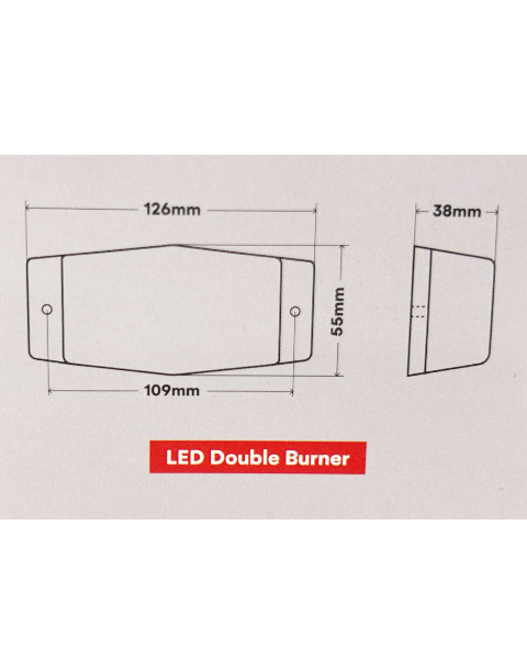 ΔΙΛΑΜΠΟ LED πορτοκαλι, κρυσταλλο κοκκινο φως- Double Burner 228643